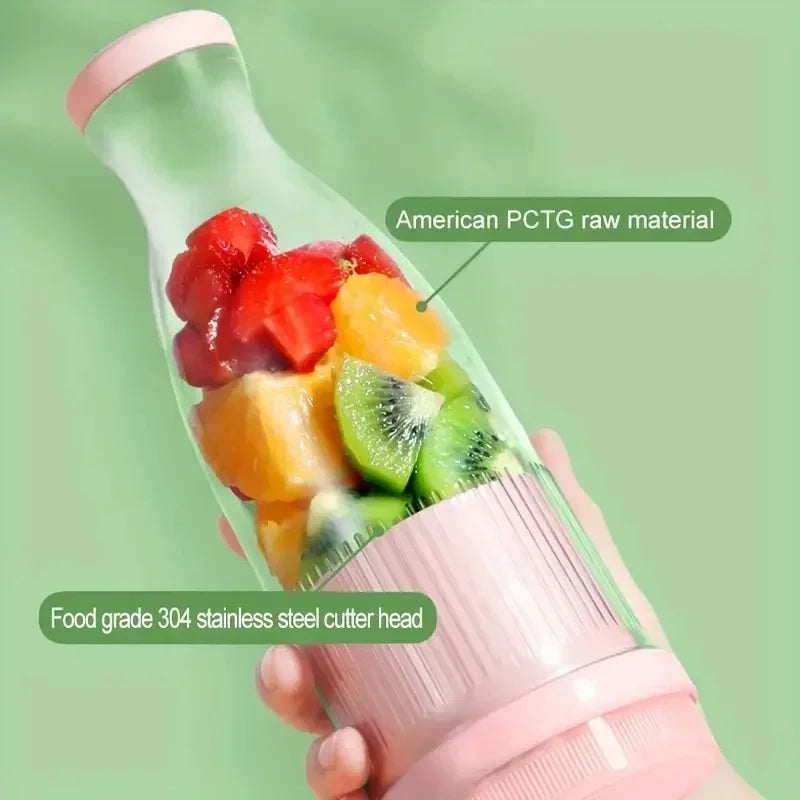 Mini Juice Blender Portable Electric Juicer Bottle 6 Blades Shake Orange Lemon USB Charging Fruit Mixer Fresh Squeezer Machine
