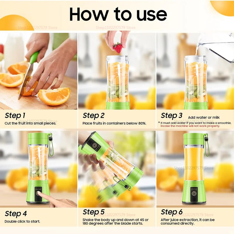 Electric Juicer Mini Portable Blender Fruit Mixers Fruit Extractors Multifunction Juice Maker Machine Blender Smoothies Mixer
