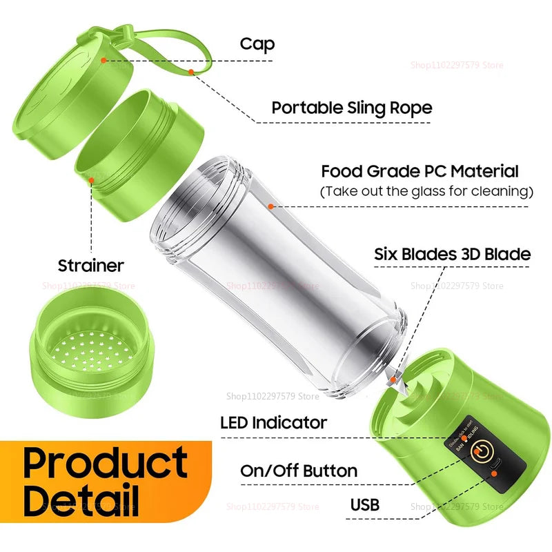Electric Juicer Mini Portable Blender Fruit Mixers Fruit Extractors Multifunction Juice Maker Machine Blender Smoothies Mixer